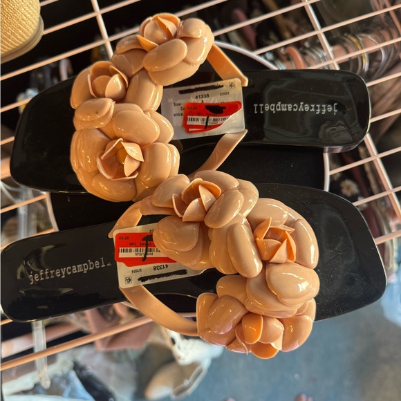 Jeffrey Campbell Black and Cream Braided Sandals - Picture 2 of 3